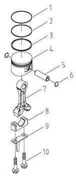 Поршень генератора FUBAG ТI 1000 №4 KG5504003 - фото 85721