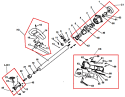 Рукоятка управления в сборе триммера Champion T252 (рис H6) H6 - фото 9415