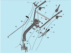 Кронштейн крепления рабочих рукояток верх культиватора Champion BC1193 (рис.15) CHMP111010620002 - фото 94170