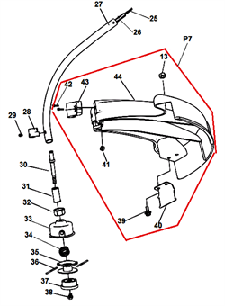 Нижняя штанга триммера Champion T252 (рис 27) 124212120 - фото 9418