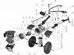Переходник в сборе мотоблока Кадви НМБ-1 "Угра" (рис.4) NMB0200000 - фото 9557