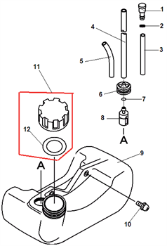 Топливный бак триммера Echo GT-22GES (рис. 9) A350000032 - фото 9839