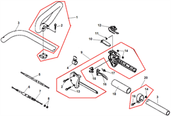 Рукоятка круговая триммера Echo GT-22GES (рис. 1) P021012400 - фото 9849