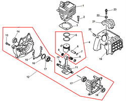 Прокладка цилиндра триммера Echo SRM-2655SI (рис. 3) 10101056030 - фото 9950