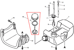 Топливный бак триммера Echo SRM-2655SI (рис. 1) 13100556532 - фото 9977