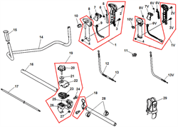 Пружина стопора курка газа триммера Echo SRM-2655SI (рис. 6) V452000130 - фото 9981
