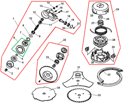 Редуктор триммера Echo SRM-2655SI (рис. 1) P021012606 - фото 9992