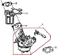 Карбюратор двигателя Champion G160HK (рис.1) G160HK170020405-0003