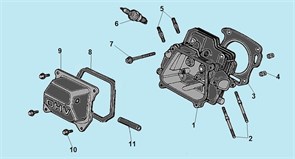 Головка цилиндра двигателя Champion G200-1HK (рис.7) G200-1HKDBA001