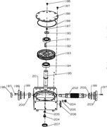 Червячная передача, левая затирочной машины Conmec CRT836 (рис.193) CRT836T83605001