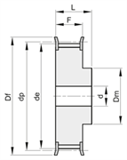 Шкив зубчатый под расточку H200 F Z 36 St, BEA H200 F Z 36 St, BEA