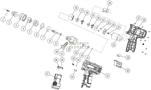Корпус (правая часть) шуруповёрта Redverg RD-SD10L/1-1-28 6646134_RD