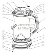 Верхняя часть крышки чайника Galaxy GL0340 красный 391033