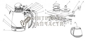 Нижний коннектор   чайника Galaxy GL0404 391075