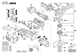 Этикетка типа болгарки Bosch PWS 1000-125 (рис.808) 2609006829