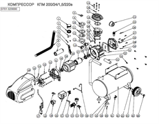 Цилиндр компрессора ELITECH КПМ 200/24 (рис.19) 701021900