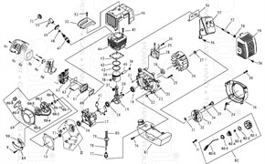 картер двигателя триммера Sturm! BT8933BL (рис.23) 66404